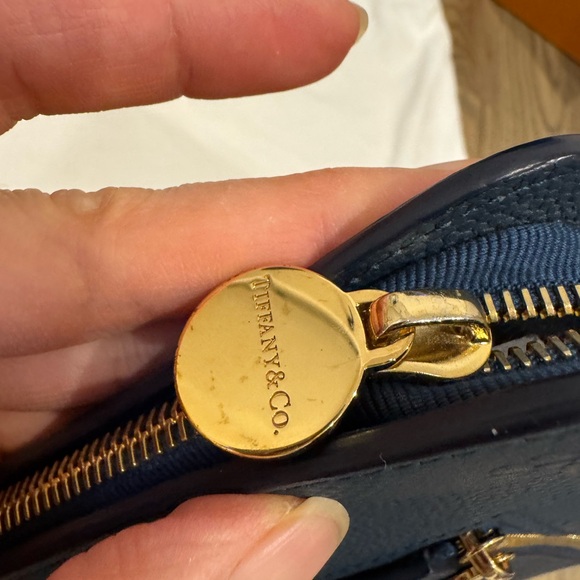 Tiffany & Co. Navy Leather Clutch - Picture 6 of 11